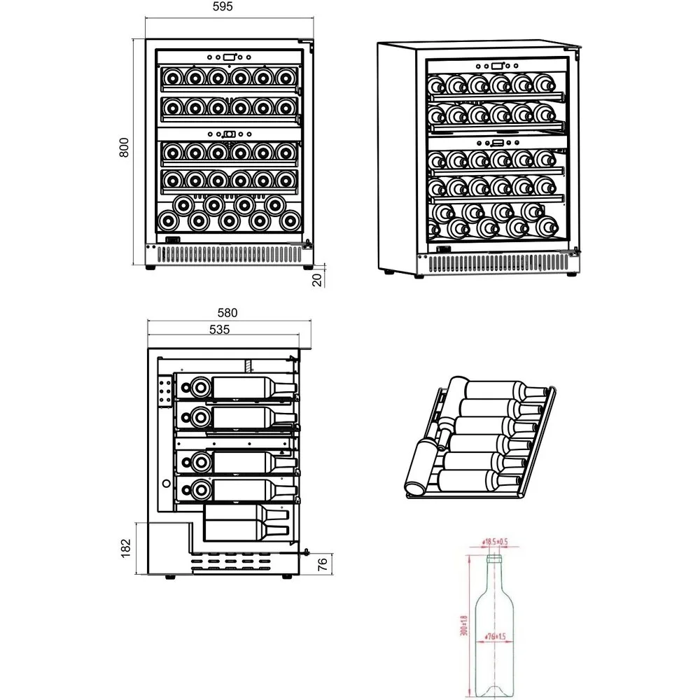 Chłodziarka do wina BERG BRGSW40L