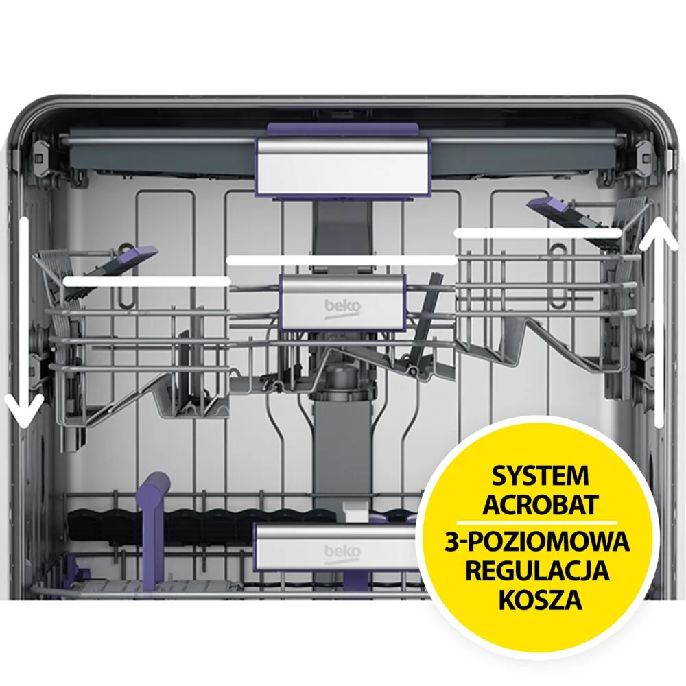 Zmywarka BEKO BDIN25324 Autootwieranie Szuflada na sztućce HygieneIntense 60cm